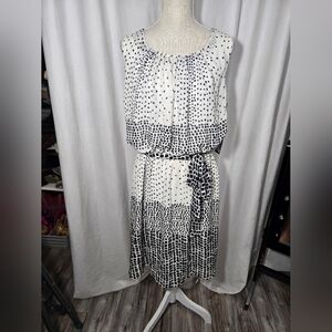 Gnu Scattered Dot With Sash Dress NWT WOMEN'S PLUS SZ 14W